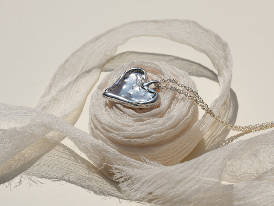 Molten Heart Silver Necklace