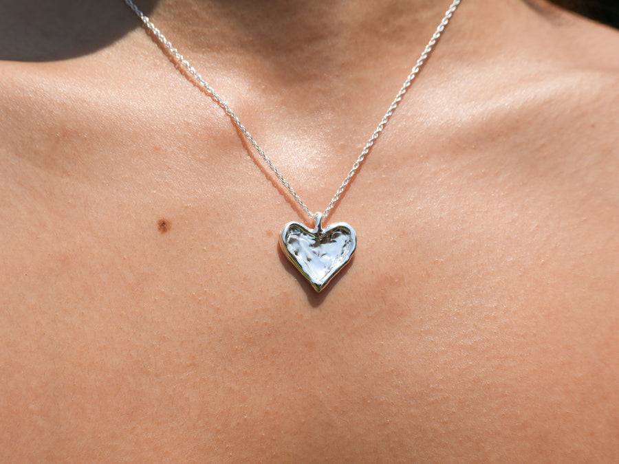 Molten Heart Silver Necklace