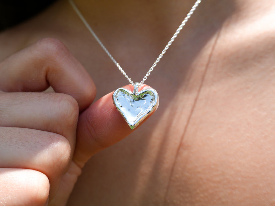Molten Heart Silver Necklace