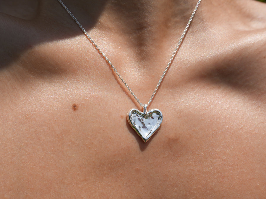 Molten Heart Silver Necklace