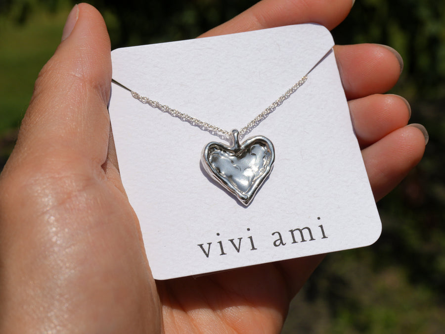 Molten Heart Silver Necklace