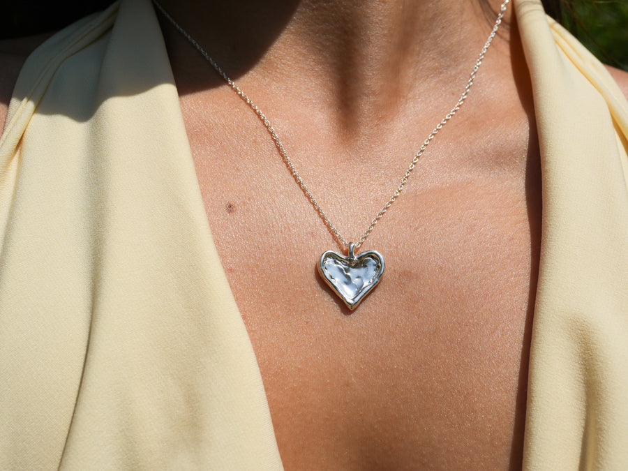 Molten Heart Silver Necklace