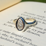 Moissanite Teardrop Ring