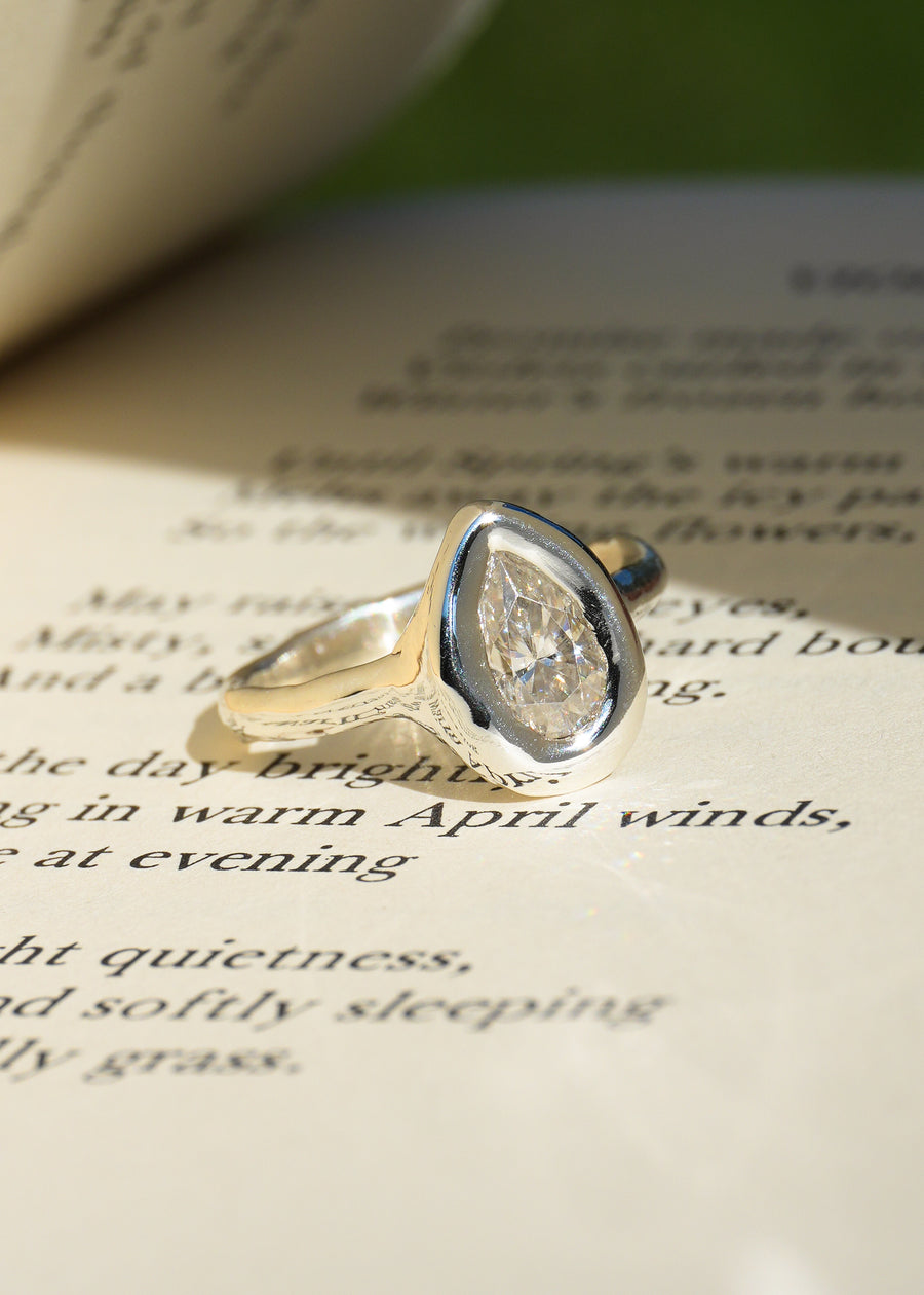 Moissanite Teardrop Ring