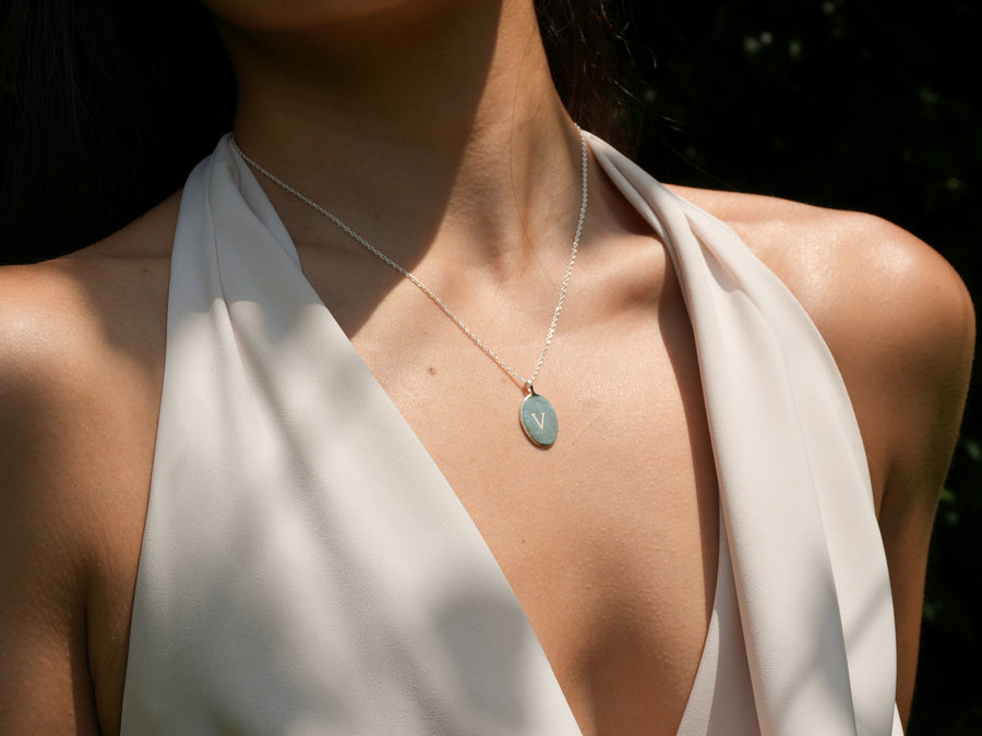 Bella Oval Initial Necklace