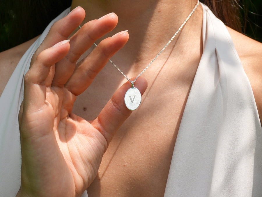 Bella Oval Initial Necklace