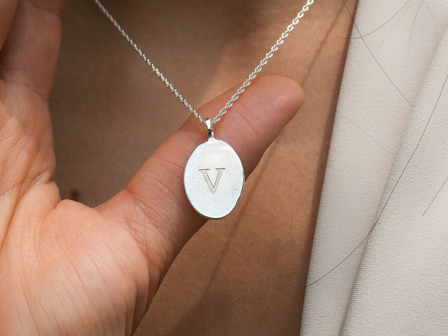 Bella Oval Initial Necklace