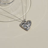 Stamped Heart Necklace