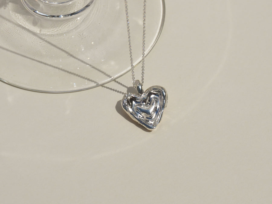 Stamped Heart Necklace