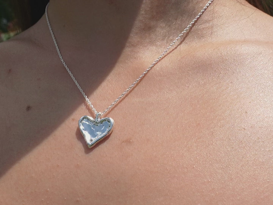 Molten Heart Silver Necklace