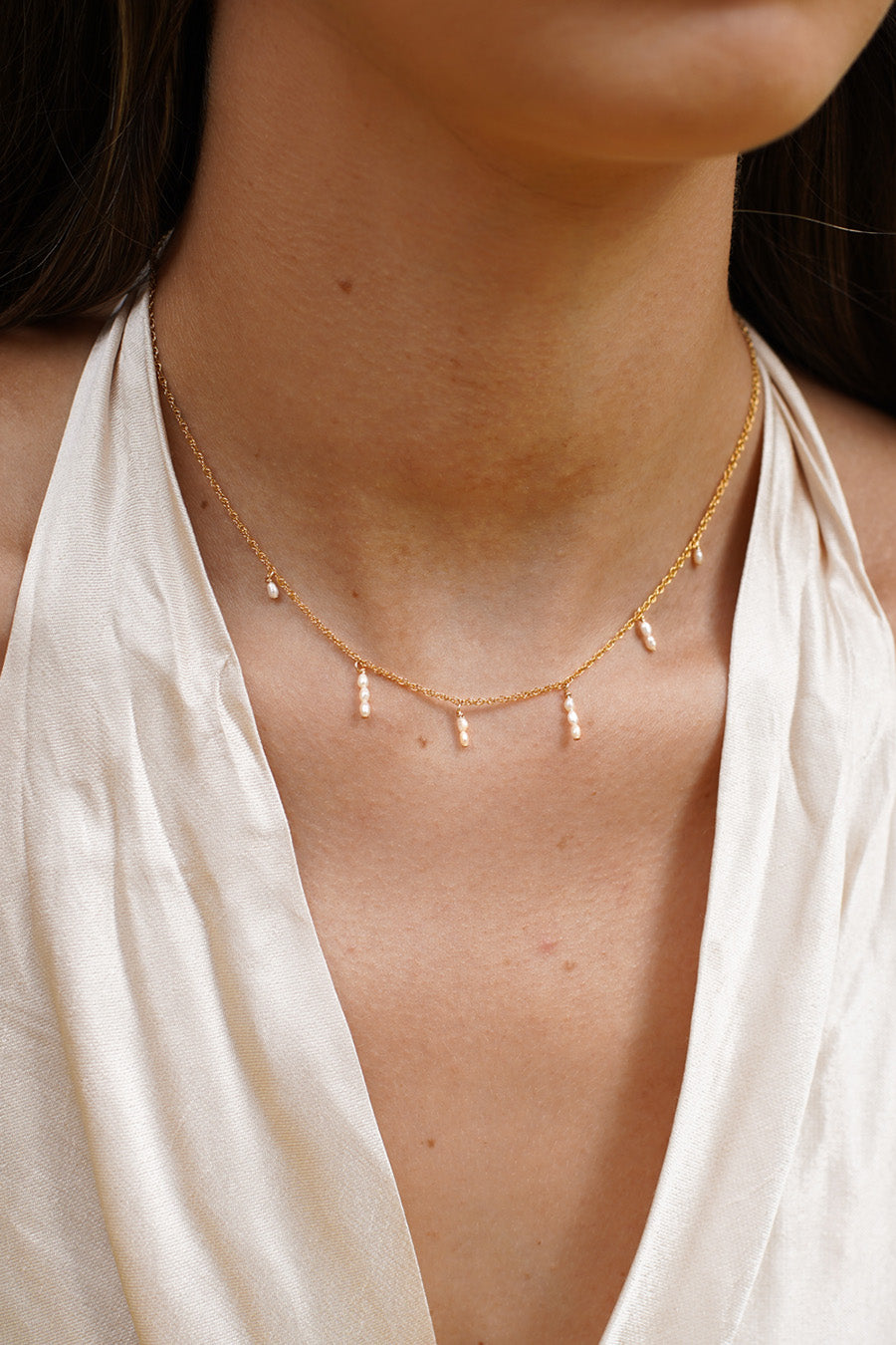 Ani Pearl Droplets Necklace