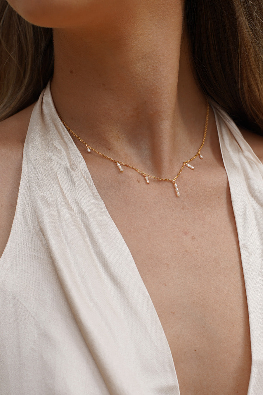 Ani Pearl Droplets Necklace